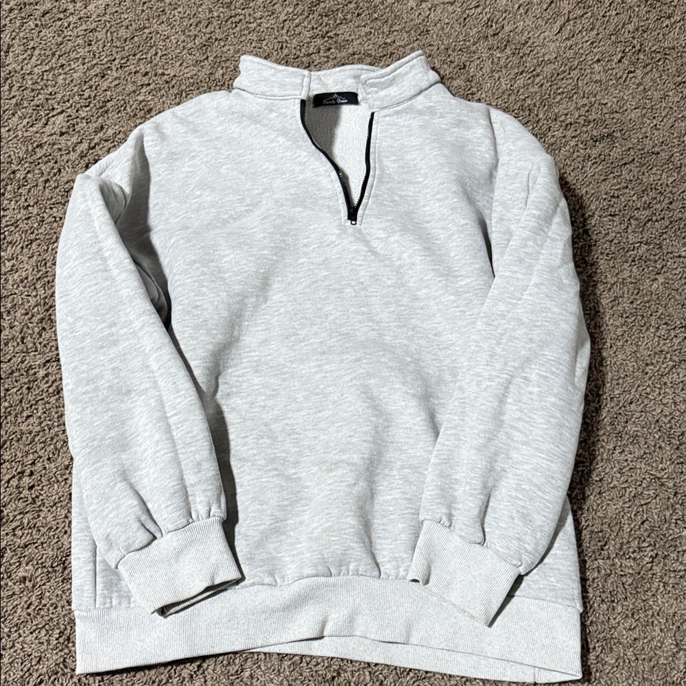 Men's Light Gray Zip-Up Sweater